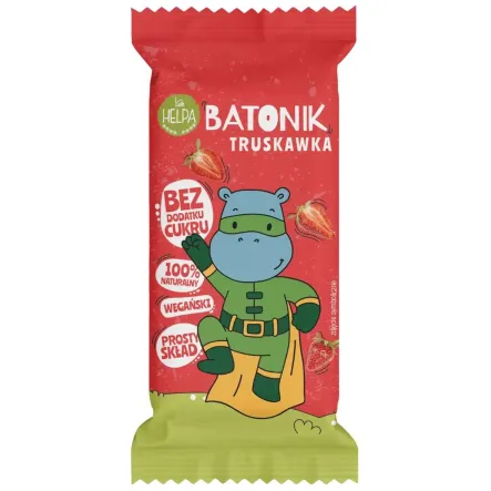 Batonik Truskawka Bez Dodatku Cukru 20 g - Helpa