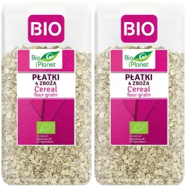 2 x Płatki 4 Zboża Bio 300 g - Bio Planet - Jęczmienne, Orkiszowe, Owsiane, Żytnie