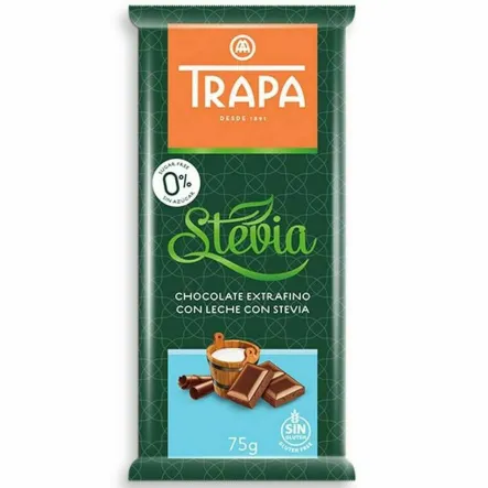 Czekolada Mleczna ze Stewią Bez Dodatku Cukru 75 g - Trapa