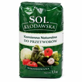 Sól Kłodawska 1,1kg  Kamienna Naturalna Do Przetworów Niejodowana do Kiszenia Drobna - Kopalnia Soli Kłodawa 1100 g
