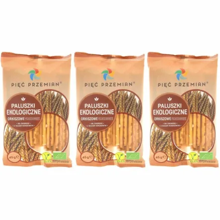 3 x Paluszki Orkiszowe Pełnoziarniste Bio 45 g - Simpatiko