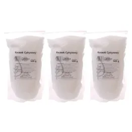 3 x Kwasek Cytrynowy Proszek 500 g - Natur Planet