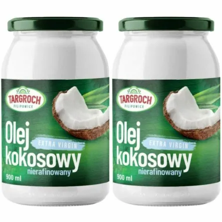 Zestaw 2 x Olej Kokosowy Extra Virgin Nierafinowany 900 ml - Targroch
