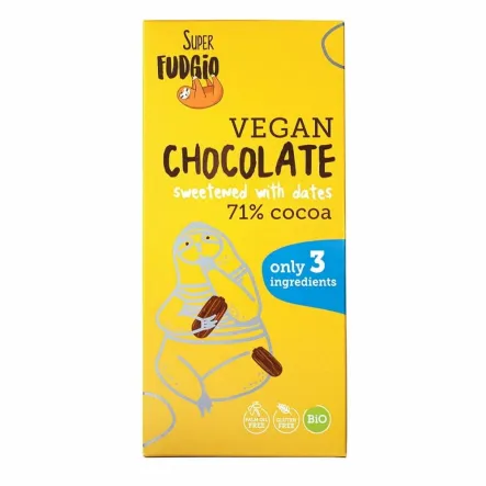 Czekolada Słodzona Daktylami Bezglutenowa Bio 80 g Super Fudgio