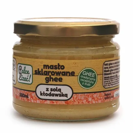 Masło Sklarowane Ghee z Solą Kłodawską 320 ml - Palce Lizać - Przecena Krótka Data Minimalnej Trwałości