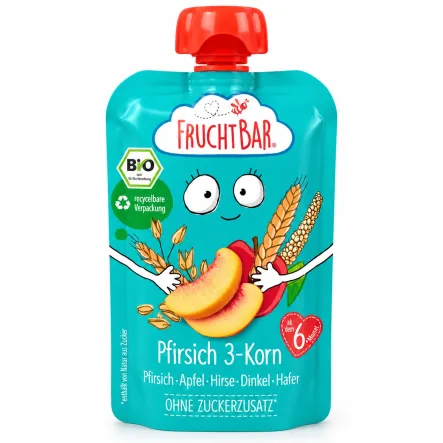 Mus Brzoskwinia Jabłko Proso Orkisz Owies BIO 100 g - FruchtBar