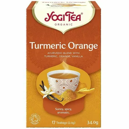 Herbatka Kurkuma Pomarańcza Bio (17x 2 g) 34 g -  Yogi Tea