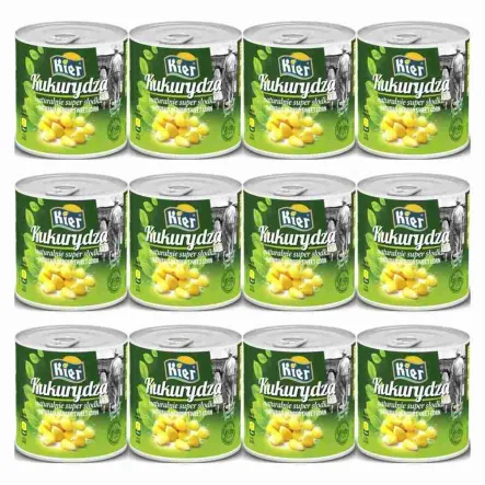 12 x Kukurydza Naturalnie Super Słodka 340 g (285 g) - Kier