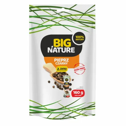 Zapas Pieprz Czarny Ziarno 160 g - Big Nature