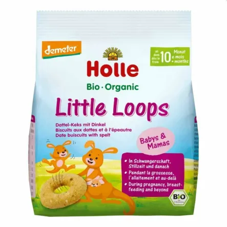 Orkiszowo - Owsiane Keksy z Daktylem Little Loops Bio Demeter 80 g - Holle