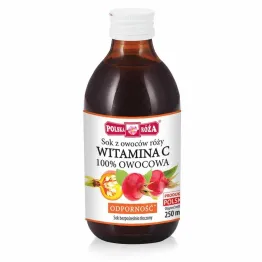 Sok z Owoców Róży - Witamina C Owocowa Sok Tłoczony NFC 250 ml - Polska Róża