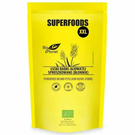 Łuski Babki Jajowatej Sproszkowane (Błonnik) Bio 600 g - Bio Planet