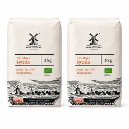 Mąka  Żytnia Jasna Typ 720 Ekologiczna 10 kg (2 x 5 kg) - Młyn Kopytowa