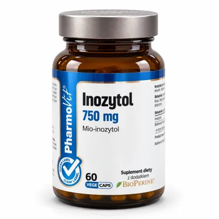 Inozytol Mio-Inozytol 750 mg z BioPerine 60 Kapsułek - Pharmovit