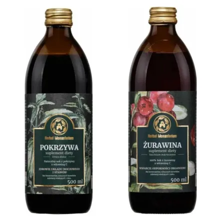 Pokrzywa 500 ml  + Żurawina 500 ml - Herbal Monasterium