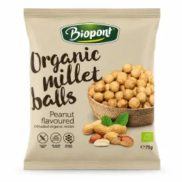 Chrupki Jaglane z Orzeszkami Ziemnymi Bezglutenowe Bio 75 g - Biopont