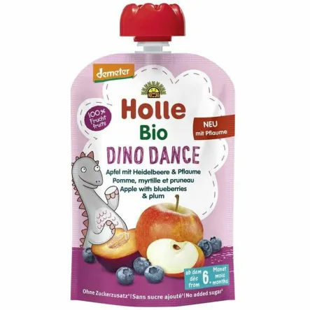 Mus Jabłko, Borówka, Śliwka Bez Dodatku Cukru Bezglutenowy Bio 100 g - Holle