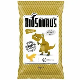 Pieczone Chrupki Kukurydziane o Smaku Serowym Bezglutenowe Bio 50 g - BioSaurus