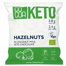 Orzechy Laskowe w Keto Czekoladzie Kokosowej z Olejem MCT Bez Dodatku Cukru Bezglutenowe Bio 70g - Cocoa