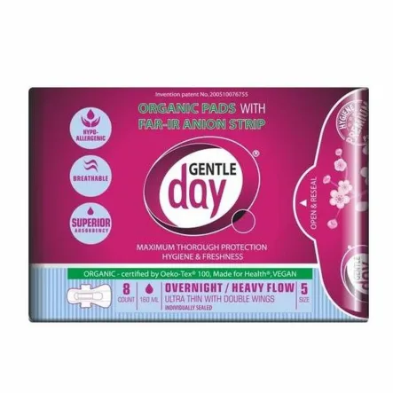 Eko Podpaski Na Noc z Paskiem Anionowym 8 Sztuk - Gentle Day