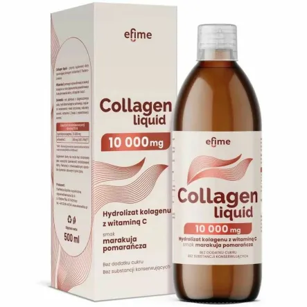 Hydrolizat Kolagenu z Witaminą C Collagen Liquid 10 000 mg 500 ml - Efime