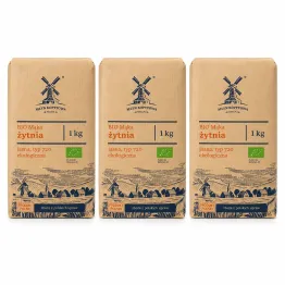3 x Mąka Żytnia Jasna Typ 720 EKOLOGICZNA 1 kg - Młyn Kopytowa
