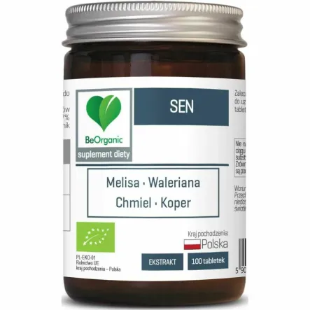 Tabletki Na Sen BIO 100 Sztuk - Be Organic