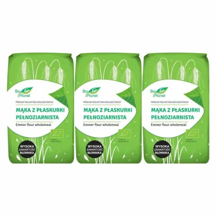 3 x Mąka z Płaskurki Pełnoziarnista Bio 500 g - Bio Planet