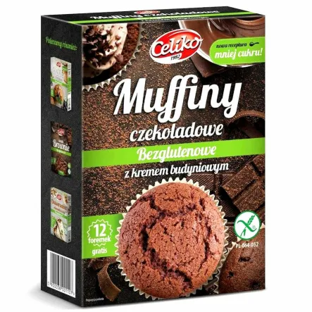 Mieszanka Na Muffiny Czekoladowe z Kremem Budyniowym Bezglutenowa 310 g - Celiko