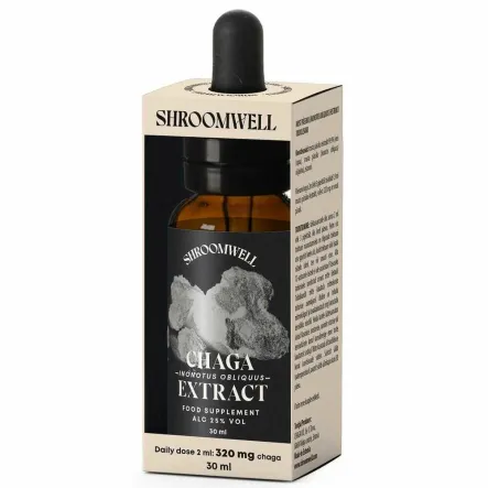 Grzyby Chaga Ekstrakt w Kroplach 30 ml - Shroomwell