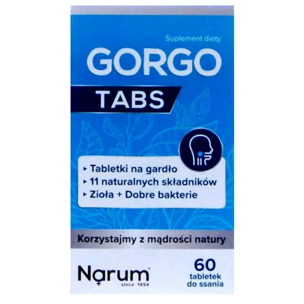 Gorgo Tabs Tabletki na Gardło do Ssania 60 Tabletek - Narum (COLD)