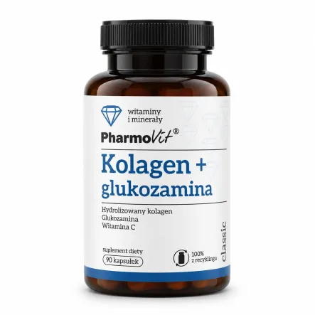 Kolagen + Glukozamina z Witaminą C 90 Kapsułek - Pharmovit