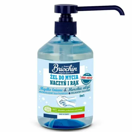 Żel do Mycia Naczyń i Rąk (Mydło Lniane i Morskie Algi) 500 ml - Briochin