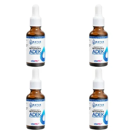 4 x Witamina ADEK Krople 30 ml - Natur Planet