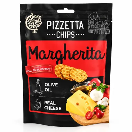Chipsy Pizzetta Margherita z Serem i Oliwą z Oliwek 70 g – Snacks of the World