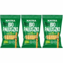 3 x Paluszki Żytnie Pełnoziarniste Bio 45 g - Naura