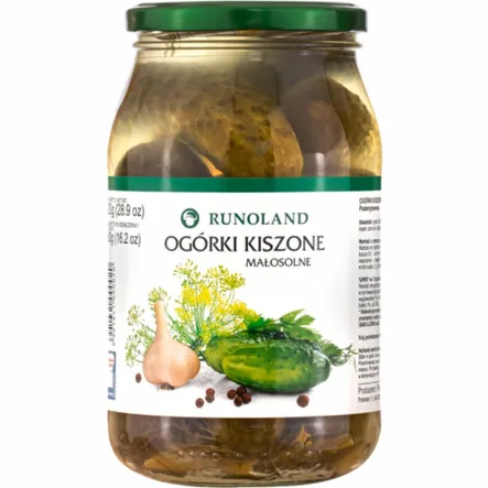Ogórki Kiszone Małosolne 820 g (460 g) - Runoland