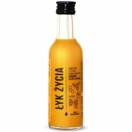 ŁYK Życia (Imbir, Miód, cytryna, Woda Kokosowa, Kurkuma, Pieprz Cayenne) 50 ml - Drest