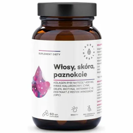 Kolagen Rybi NatiCol (Włosy, Skóra, Paznokcie) 60 Kapsułek - Aura Herbals