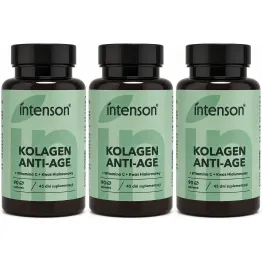 3 x Kolagen Anti-Age z Witaminą C i Kwasem Hialuronowym 90 Tabletek - Intenson