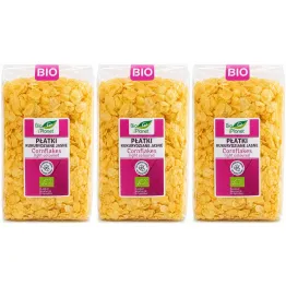 3 x Płatki Kukurydziane Jasne Bez Dodatku Cukru Bio 250 g - Bio Planet - Płatki Śniadaniowe Eko