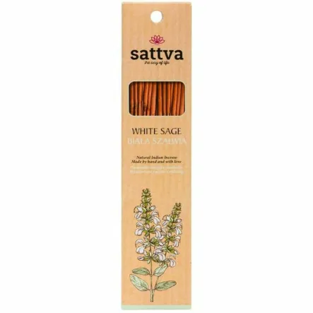Kadzidełka Indyjskie Biała Szałwia 15 Sztuk (30 g) - Sattva