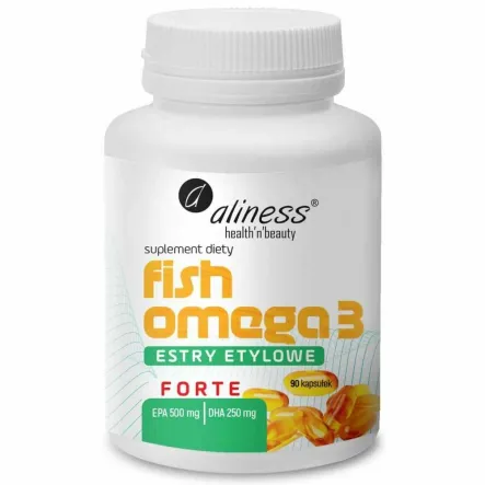 Fish Omega 3 Estry Etylowe FORTE 90 Kapsułek - Aliness