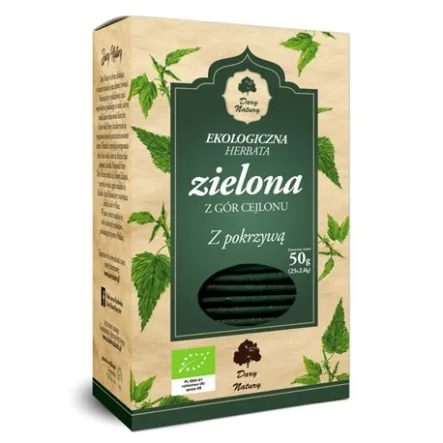 Herbata Zielona z Pokrzywą Eko 25 x 2 g  Dary Natury 