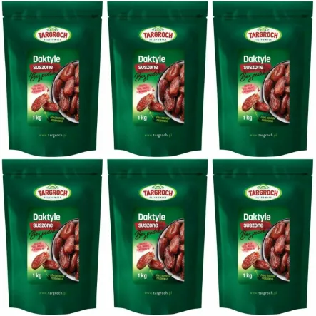 Zestaw 6 x Daktyle Suszone Bez Pestek 1 kg - Targroch