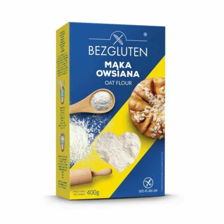 Mąka Owsiana z Pełnego Ziarna Bezglutenowa 400 g - Bezgluten