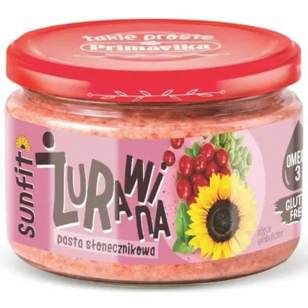 Pasta Słonecznikowa Żurawina Bezglutenowa 180 g - Primavika