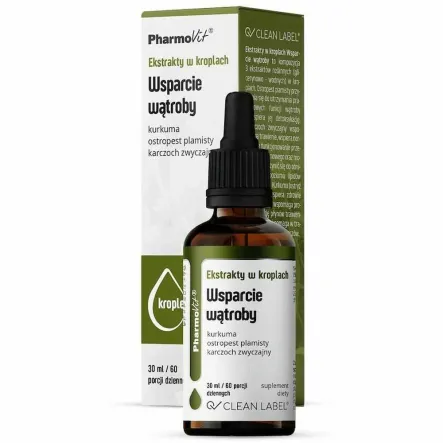 Wsparcie Wątroby Ekstrakty w Kroplach 30 ml - Pharmovit
