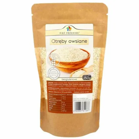 Otręby Owsiane Bezglutenowe 250 g - Pięć Przemian