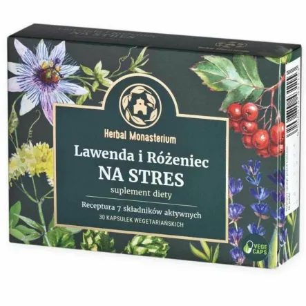Lawenda i Różeniec NA STRES 30 Kapsułek - Herbal Monasterium
